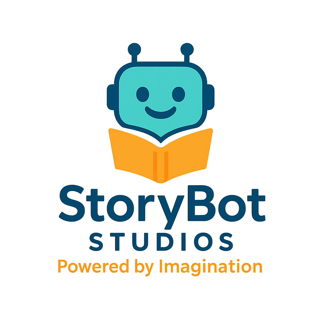 StoryBot Studios smiling robot logo
